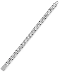 Esquire Men's Jewelry Diamond Cuban Link Bracelet (2 ct. t.w.) in Sterling Silver, Exclusively at Macy's
