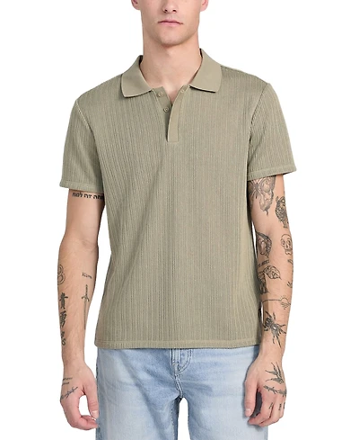 Guess Men's Dario Knit Textured Polo Shirt