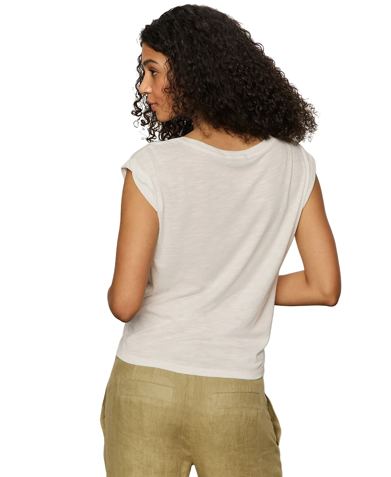 Sanctuary Women's Knot-Front Crewneck Muscle Tee