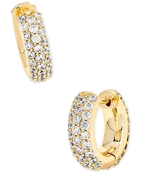 Kendra Scott 14k Gold-Plated Small Pave Huggie Hoop Earrings, 0.62"