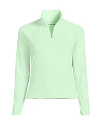 Lands' End Plus SunShade Upf 50 Long Sleeve Quarter Zip Rash Guard