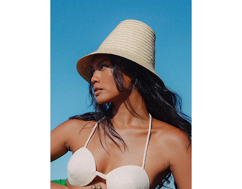 Brunna.co Margo Palm Straw Hat Beige
