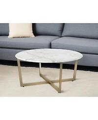 Metal Round Coffee Table for Modern Living Room or Office Decor