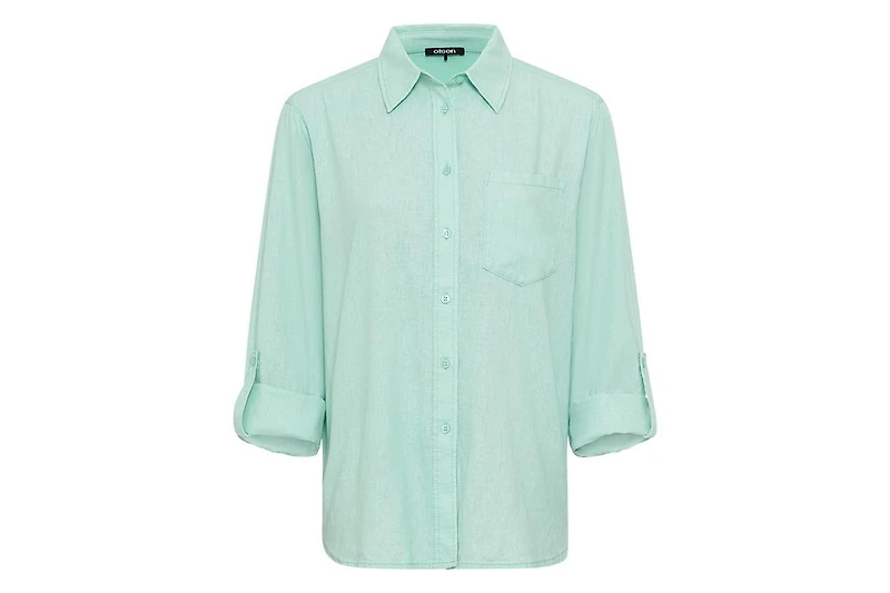 Olsen Women's Shirt with Rolled Sleeve Tab Detail