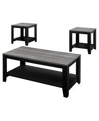 Set of Three Coffee Tables with Shelf for Storage and Display
