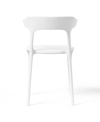 Modern Stackable Resin Plastic Patio Dining Chair (Set of 4)
