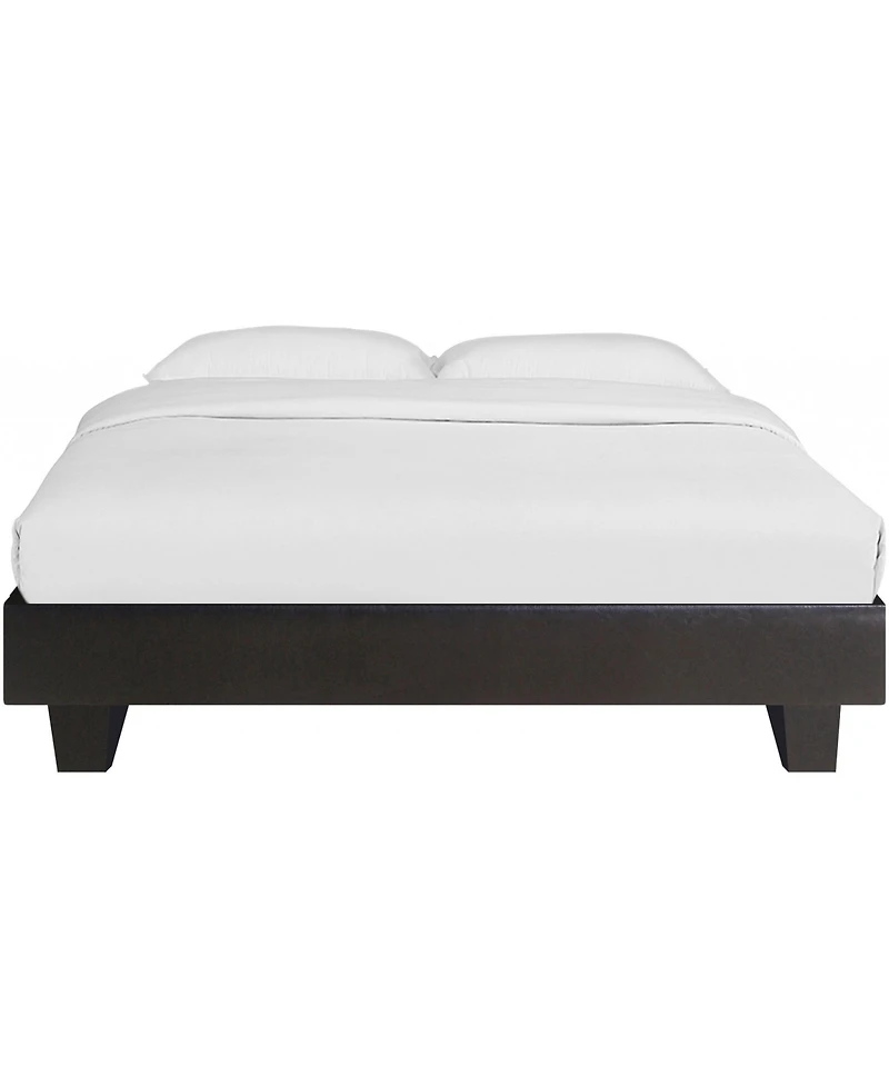 Solid & Manufactured Wood Bed Frame – Faux Leather Upholstered Headboard
