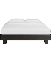 Solid & Manufactured Wood Bed Frame – Faux Leather Upholstered Headboard