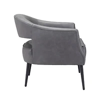 Faux Leather and Gold Armchair for Stylish Living Room or Office Decor