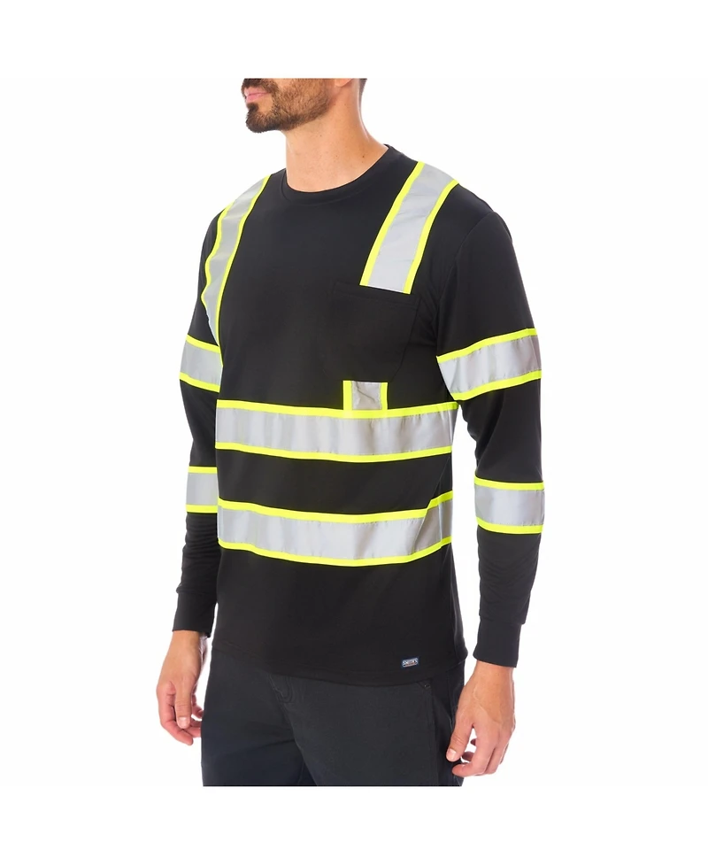 Smith's Workwear Men's Long Sleeve High-Visibility Reflective Safety Tee