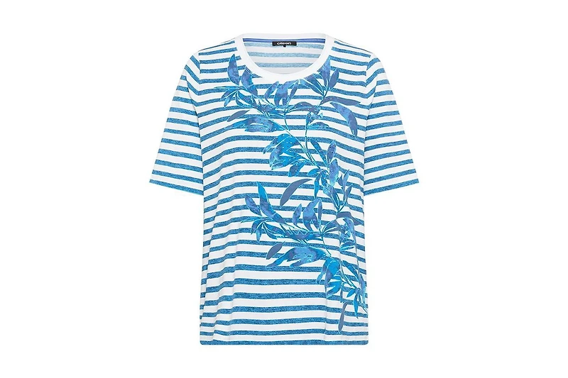 Olsen Women's Striped and Foliage Print T-Shirt