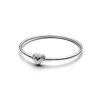 Pandora Heart Clasp Sterling Silver Bangle