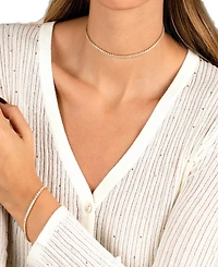 By Adina Eden Cubic Zirconia Princess Tennis Choker Necklace