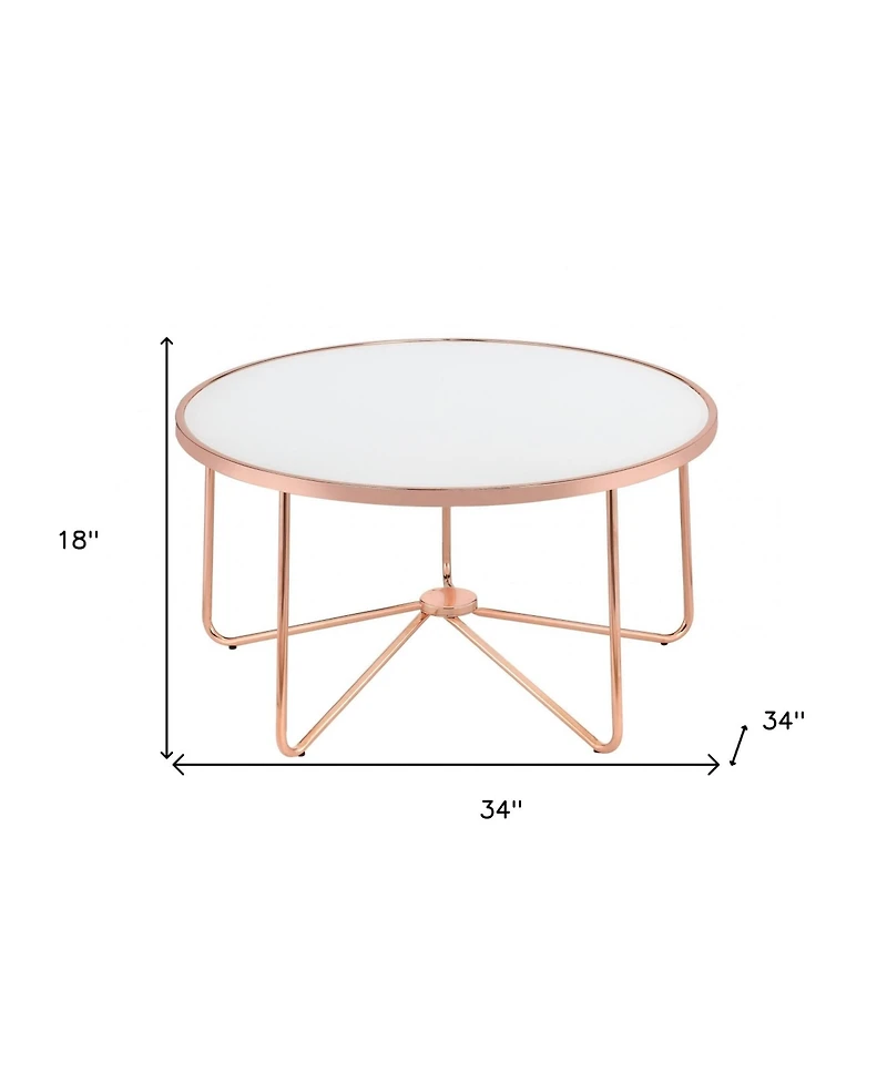 Frosted Glass and Rose Gold Coffee Table for Modern Living Room Decor