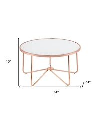 Frosted Glass and Rose Gold Coffee Table for Modern Living Room Decor