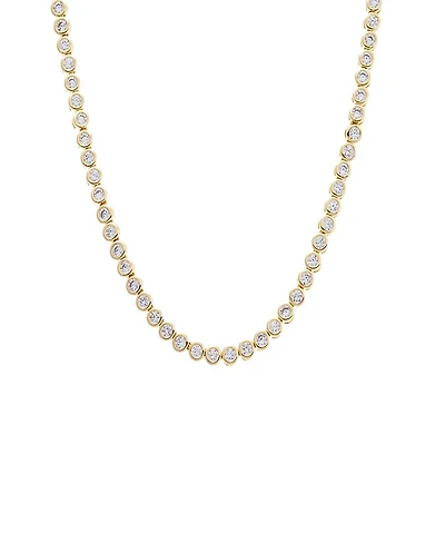 By Adina Eden Cubic Zirconia Bezel Tennis Necklace