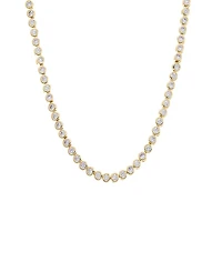 By Adina Eden Cubic Zirconia Bezel Tennis Necklace