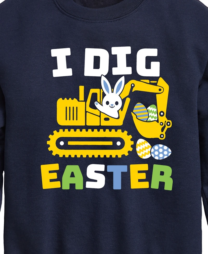 Hybrid Toddler Boys I Dig Easter Graphic Fleece Sweatshirt
