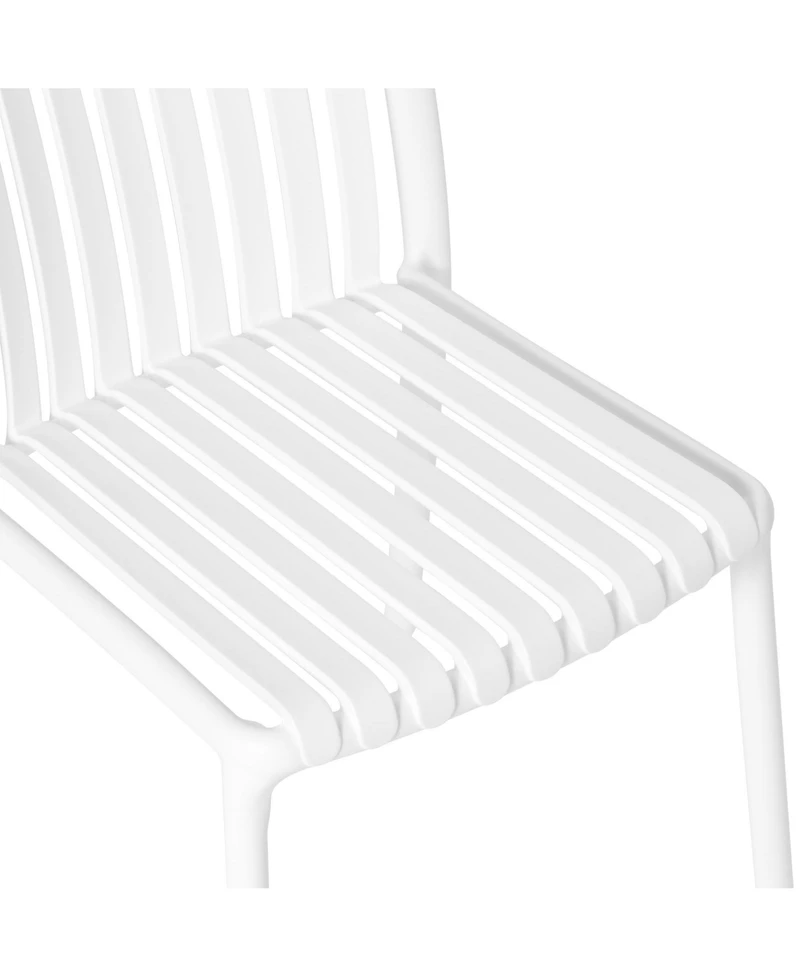 Outdoor Stackable Polypropylene Plastic Dining Side Chairs (Set of 2)