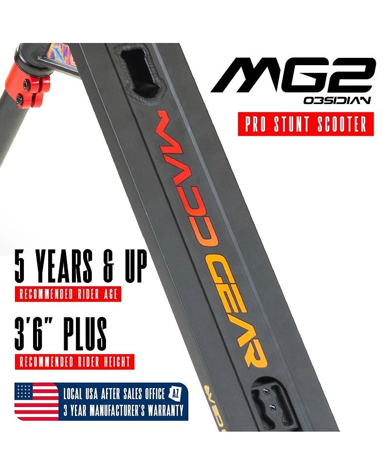 Pro Stunt Scooter for Kids Ages 5+ – Lightweight Durable Trick Scooter for Skatepark and Street – Madd Gear MG2