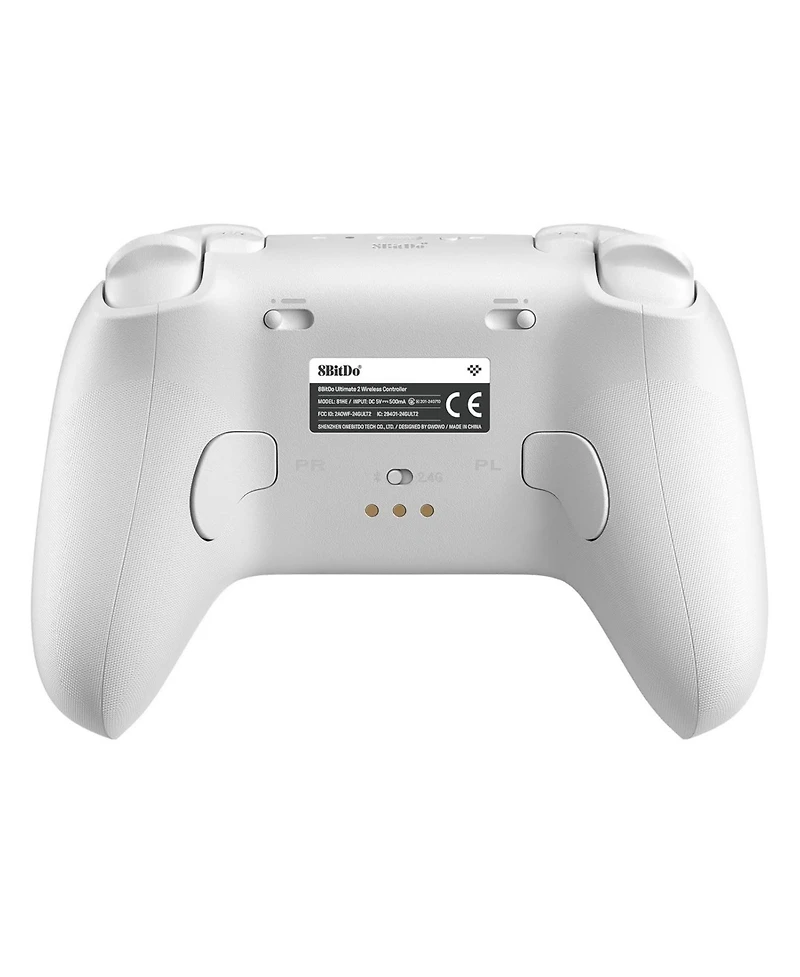 8BitDo Ultimate 2 Bluetooth Wireless Controller with Hall Effect Triggers, Tmr Joysticks and Integrated Charging Dock - White - 81HE01