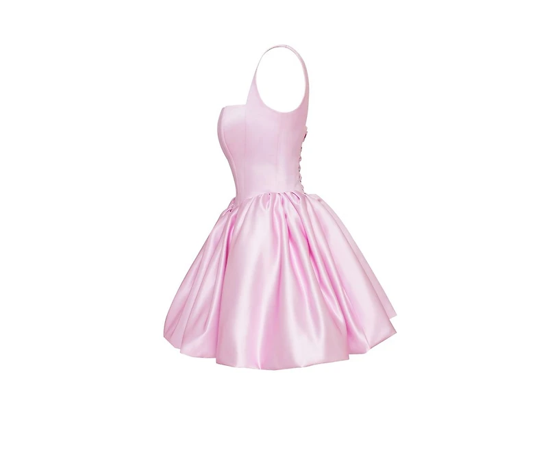 Milla Women's Adorable pink mini dress with puffy skirt