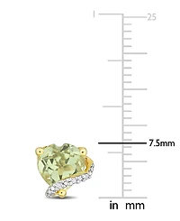 Delmar Lab-Created Pink Sapphire (2 ct. t.w.) & Diamond Accent Heart Stud Earrings Rose Gold-Plated Sterling Silver (Also Blue Topaz Green Qua