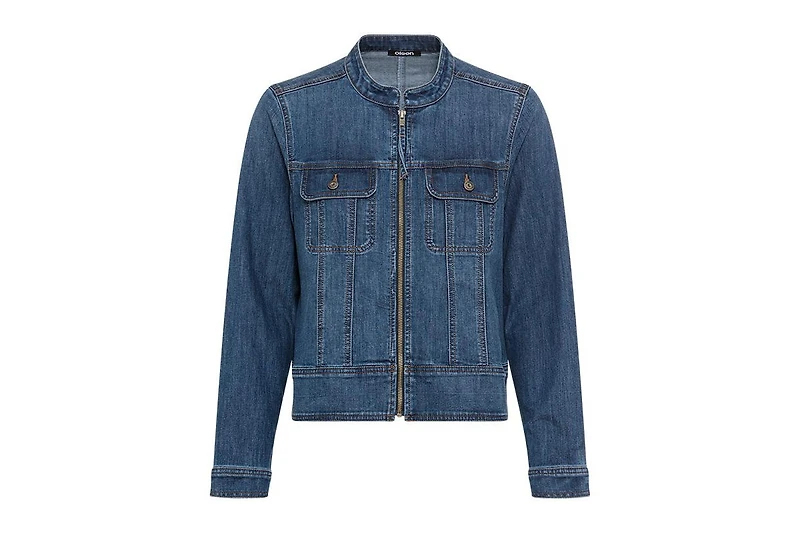 Olsen Women's Collarless Denim Jacket