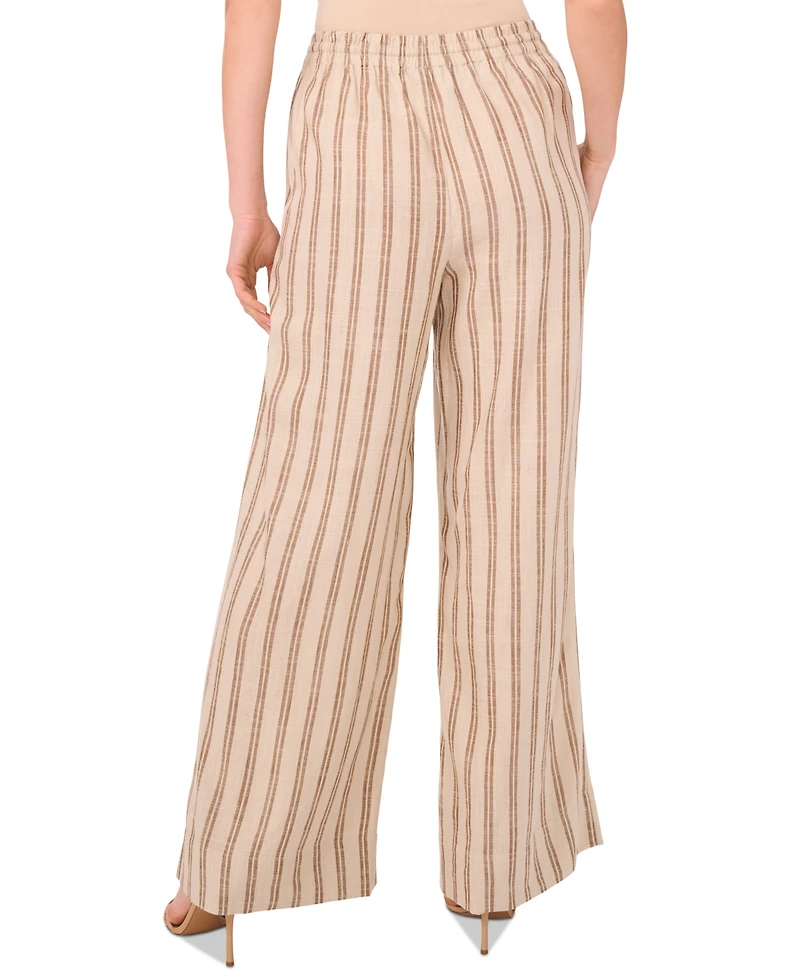 1.state Women's Striped Drawstring Wide-Leg Pants