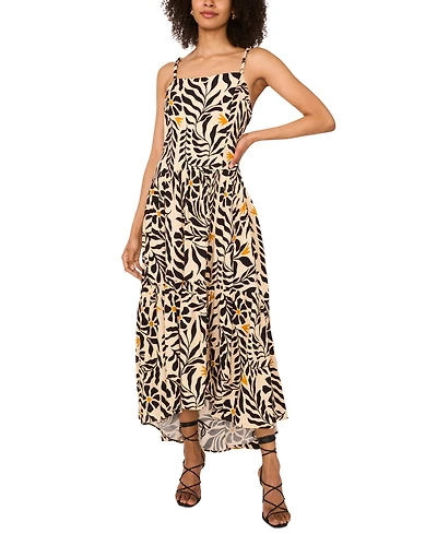 1.state Women's Floral-Print High-Low Maxi Dress