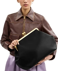 Coach Medium Leather Kisslock Frame Bag