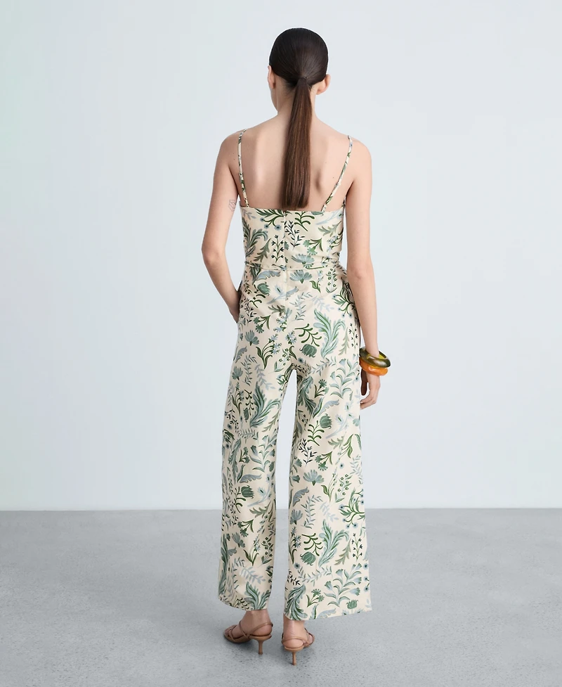 Mango Women's Printed Bow Jumpsuit