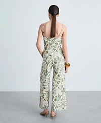 Mango Women's Printed Bow Jumpsuit