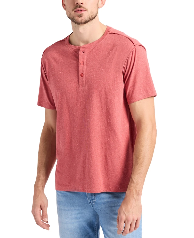 Men's Kitform Short Sleeve Speckled Jersey Henley