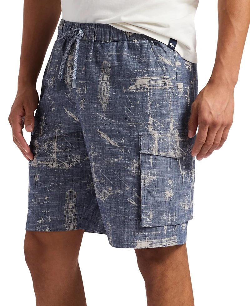 Men's Relaxed-Fit Halten Nautical Graphic Cargo Shorts