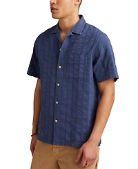 Lucky Brand Men's Short Sleeve Seersucker Button-Front Camp Shirt