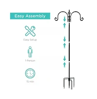 Complete Bird Feeder Set with Metal Stand and Multiple Feeders for Outdoor Watching