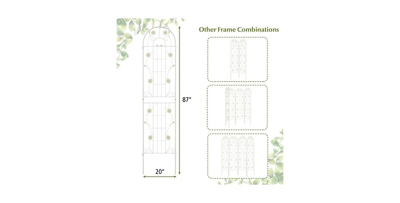 2 Pack - 7-ft Galvanized Steel Outdoor Garden Trellis in Metal Finish