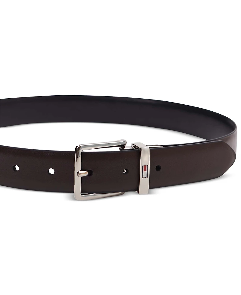 Tommy Hilfiger Big Boys Reversible Dress Belt with Logo Buckle
