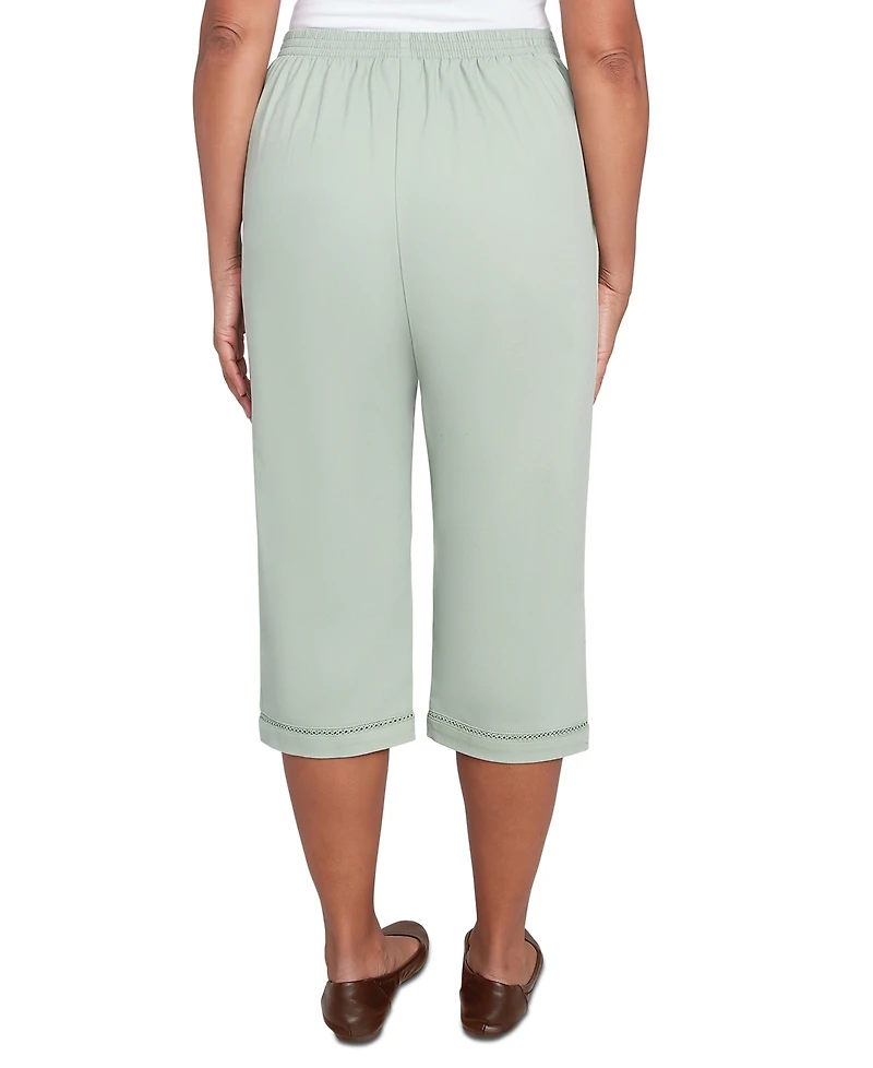 Alfred Dunner Petite Santa Fe Relaxed Crochet Hem Capri