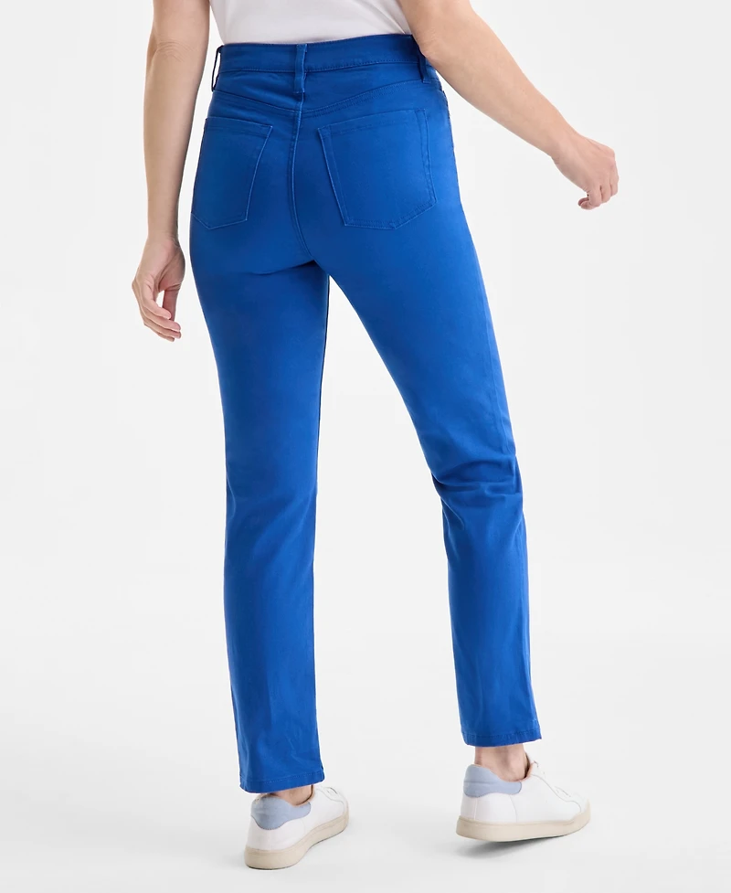 Style & Co Women's Straight-Leg High Rise Twill Pants, Created for Macy's