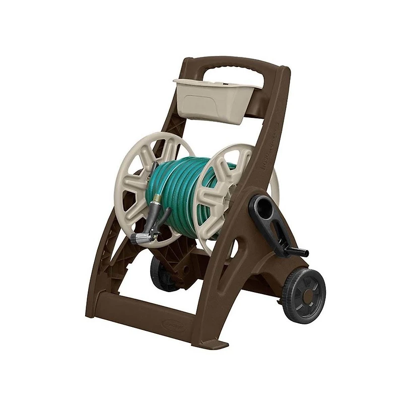 Suncast 225 Foot Capacity Durable Hosemobile Pro Garden Hose Reel Cart, Mocha