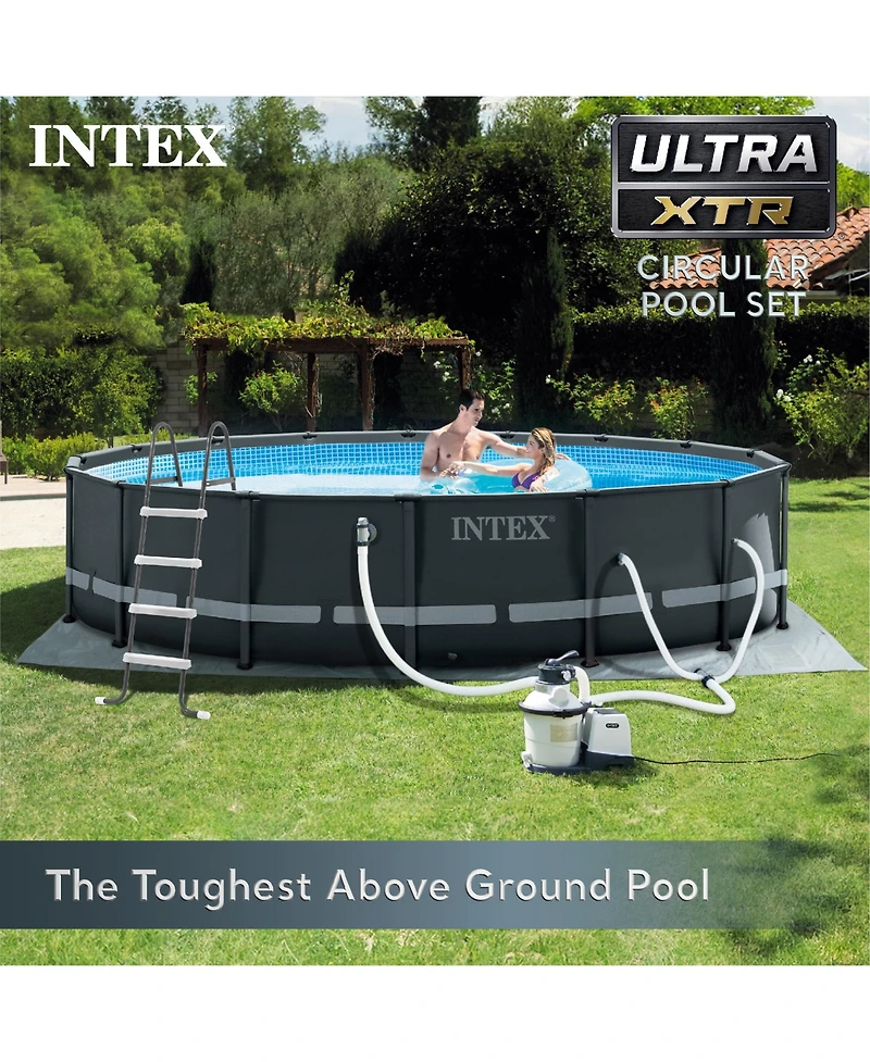 Intex Ultra Xtr 16ft x 48in Outdoor Frame Above Ground Swimming Pool Set w/ Pump