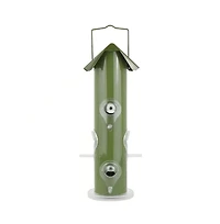 Outdoor Patio Garden 6-Perch Metal Tube Bird Feeder