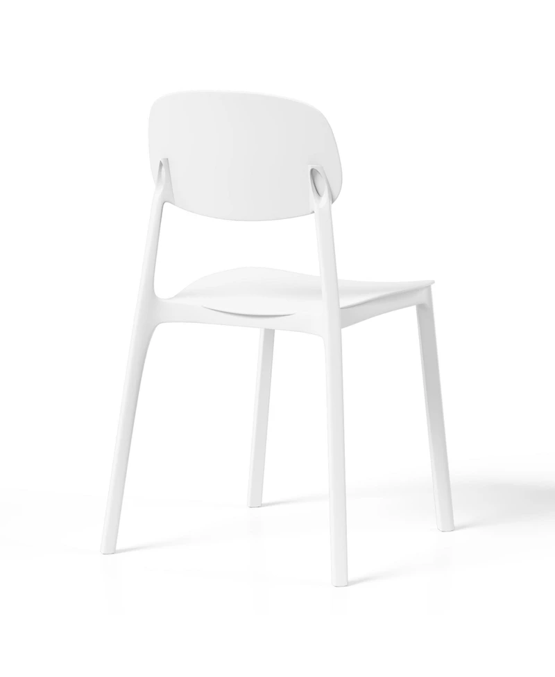 Modern Stackable Polypropylene Plastic Patio Dining Chair (Set of 2)
