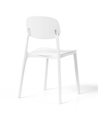 Modern Stackable Polypropylene Plastic Patio Dining Chair (Set of 2)