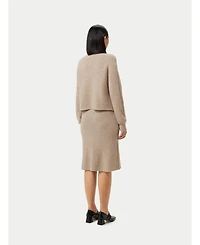 Gobi Cashmere Women's Cropped T-Neck Sweater