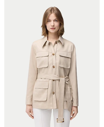 Gobi Cashmere Women's Belted Safari Jacket