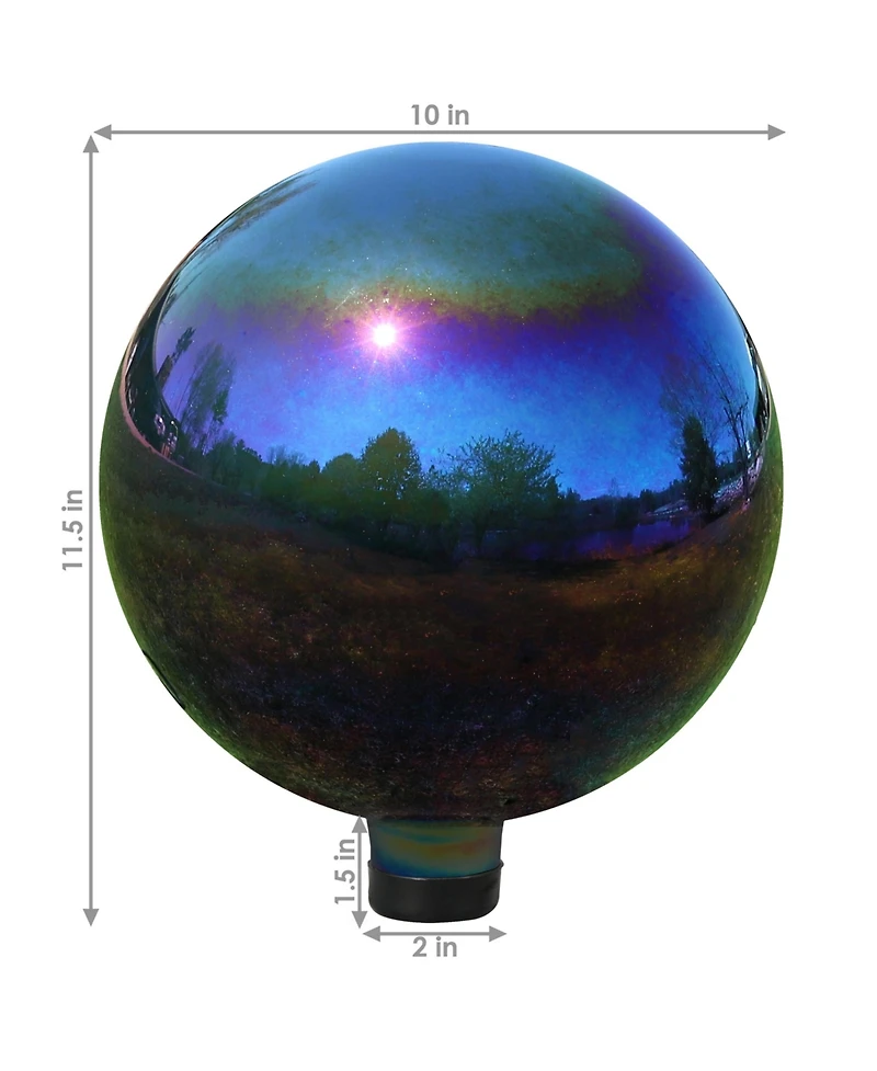 Indoor/Outdoor Reflective Mirrored Surface Garden Gazing Globe Ball with Stemmed Bottom and Rubber Cap