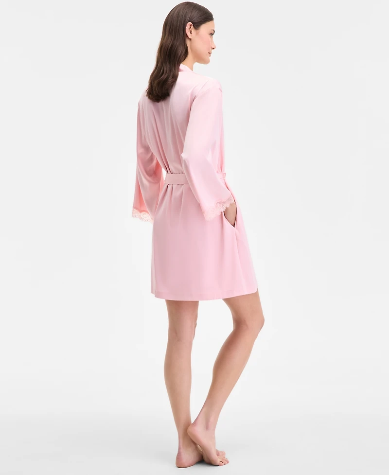 I.n.c. International Concepts Women's Lace-Trim Stretch Satin Robe